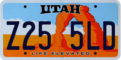 UT license plate Z255LD