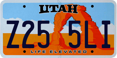 UT license plate Z255LI