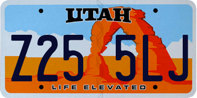 UT license plate Z255LJ