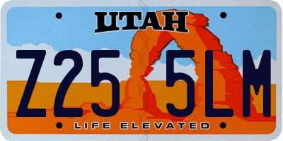 UT license plate Z255LM