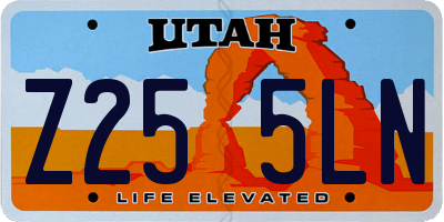 UT license plate Z255LN