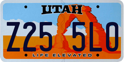 UT license plate Z255LO