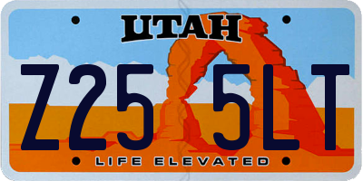UT license plate Z255LT