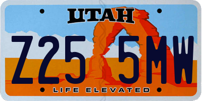 UT license plate Z255MW