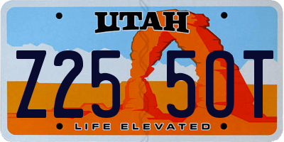 UT license plate Z255OT