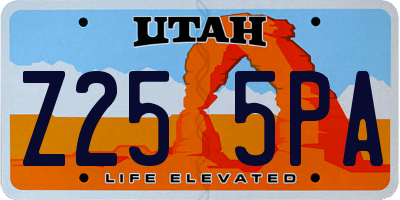 UT license plate Z255PA