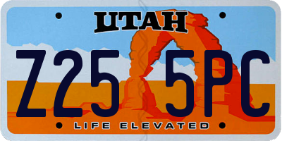 UT license plate Z255PC