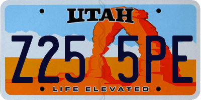 UT license plate Z255PE