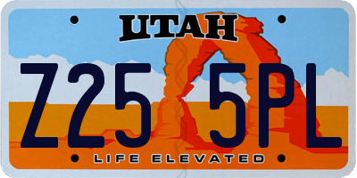 UT license plate Z255PL