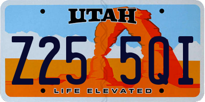 UT license plate Z255QI