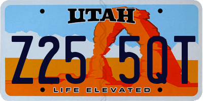 UT license plate Z255QT