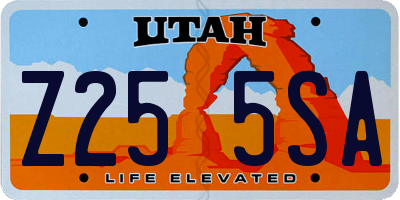 UT license plate Z255SA