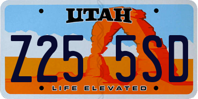 UT license plate Z255SD
