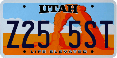 UT license plate Z255ST