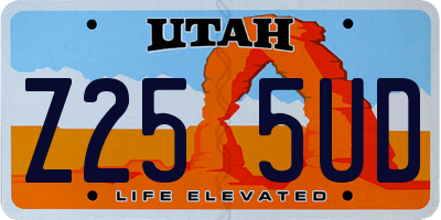 UT license plate Z255UD