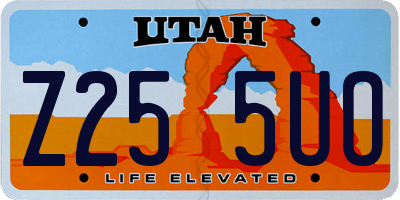 UT license plate Z255UO