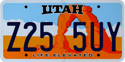 UT license plate Z255UY