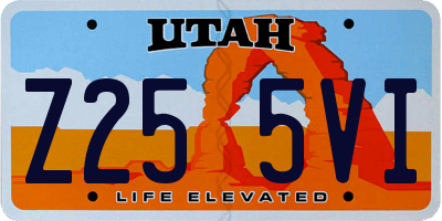 UT license plate Z255VI
