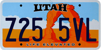 UT license plate Z255VL