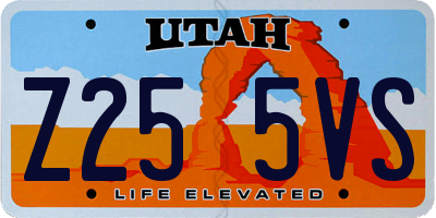 UT license plate Z255VS