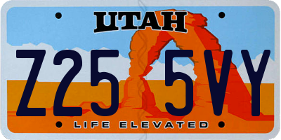 UT license plate Z255VY