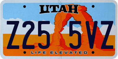 UT license plate Z255VZ