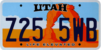 UT license plate Z255WB