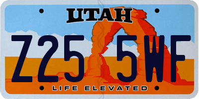 UT license plate Z255WF