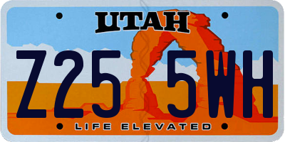 UT license plate Z255WH