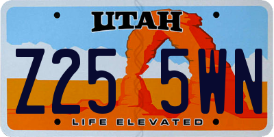 UT license plate Z255WN