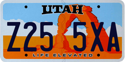 UT license plate Z255XA