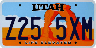 UT license plate Z255XM