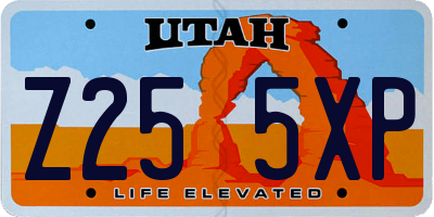 UT license plate Z255XP