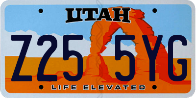 UT license plate Z255YG