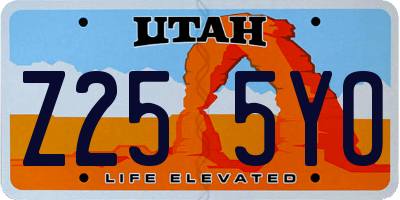 UT license plate Z255YO