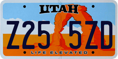 UT license plate Z255ZD