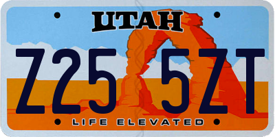 UT license plate Z255ZT
