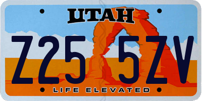 UT license plate Z255ZV