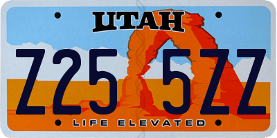 UT license plate Z255ZZ