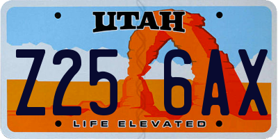 UT license plate Z256AX