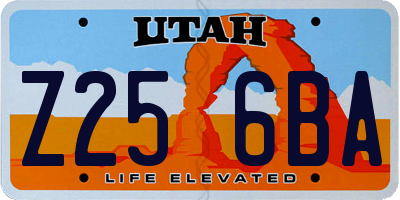 UT license plate Z256BA