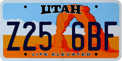 UT license plate Z256BF
