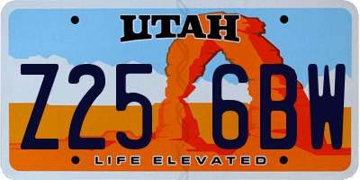 UT license plate Z256BW