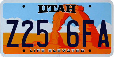 UT license plate Z256FA