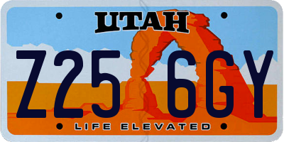 UT license plate Z256GY