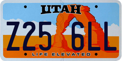 UT license plate Z256LL