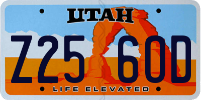 UT license plate Z256OD