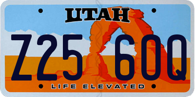 UT license plate Z256OQ