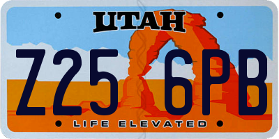 UT license plate Z256PB