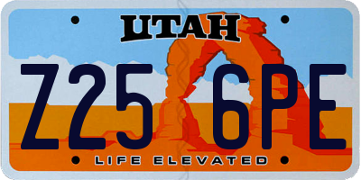 UT license plate Z256PE